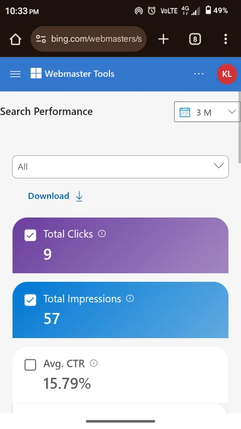 ZAYA Bing Webmaster Tools Integration Mobile