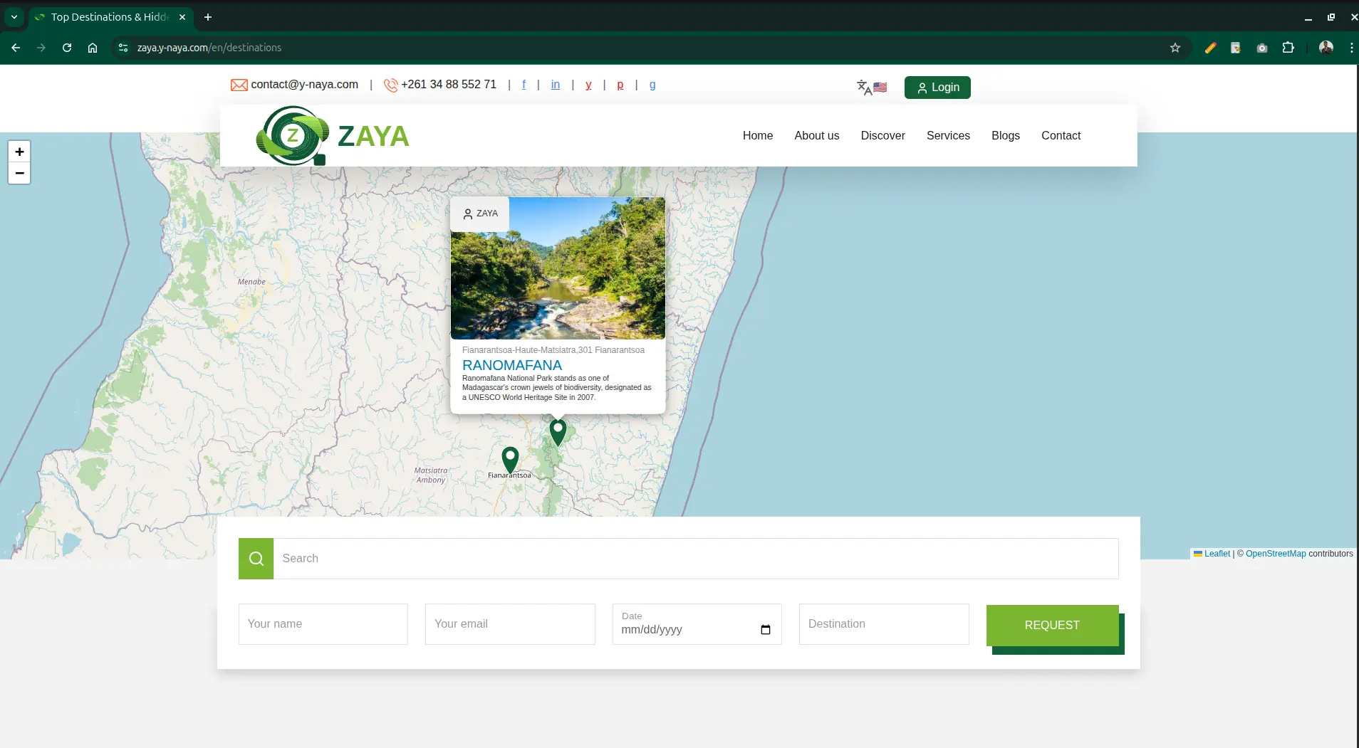 Dev Frontend Tourism Network Platform Desktop